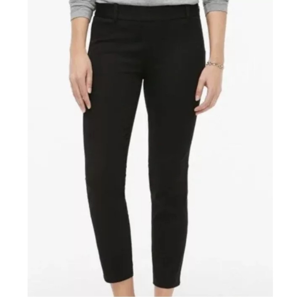 J. Crew City Winnie Pant Black Stretch Sz 4 Side Zipper Cotton Twill W/Stretch